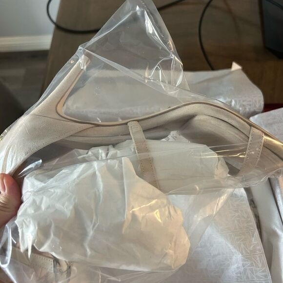 Tamara Mellon pillow walk reverse 75 heel nude suede sandals, size 40 - Picture 3 of 5